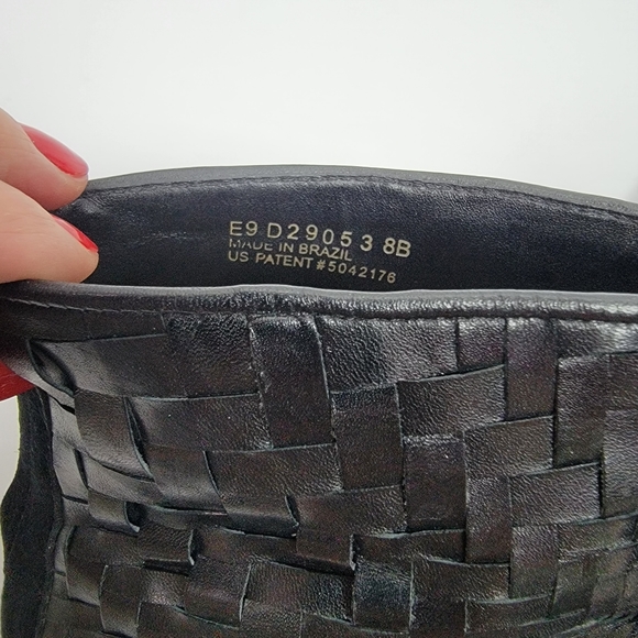 Cole Haan Women's Black Leather Suede Woven Ane Boots Booties Basket Weave 8B. - Picture 12 of 12